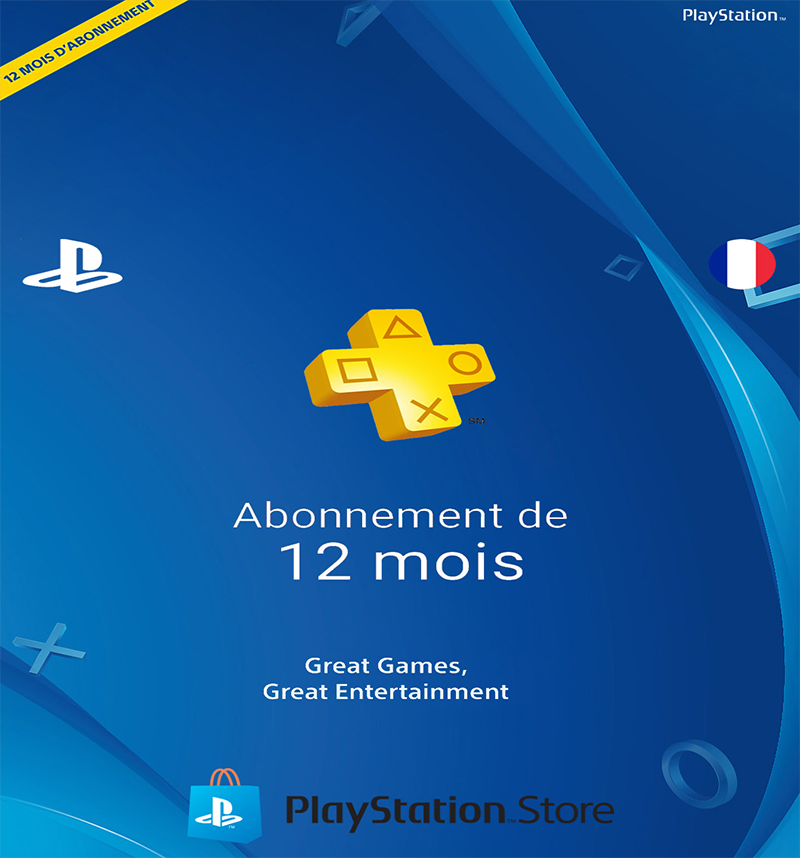 Abonnement Playstation plus 12 Mois FRA