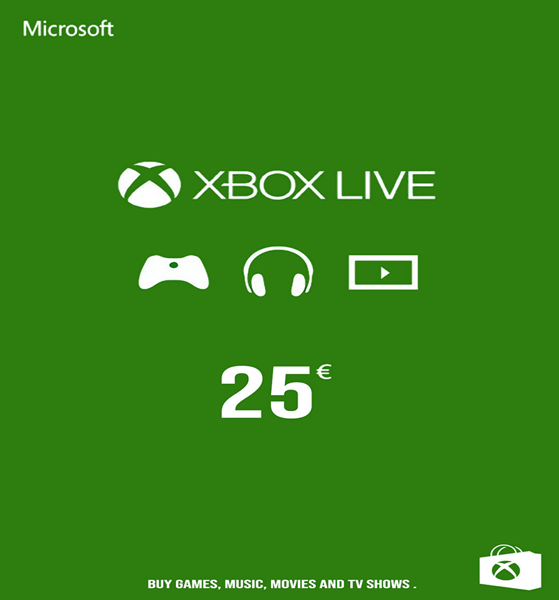 Xbox Live Carte Cadeau 25 EUR