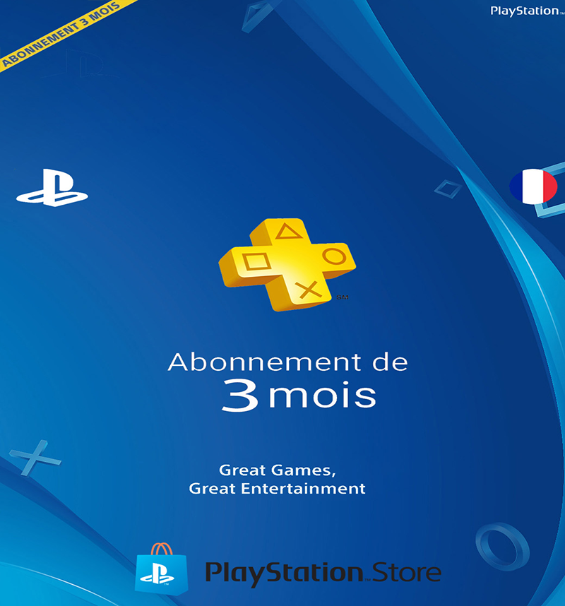 Abonnement Playstation Plus 3 Mois FRA